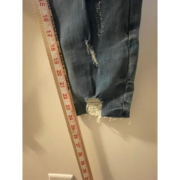 Women's SO jeans size 7 juniors distress high rise curvy crop raw hem - Picture 13 of 16